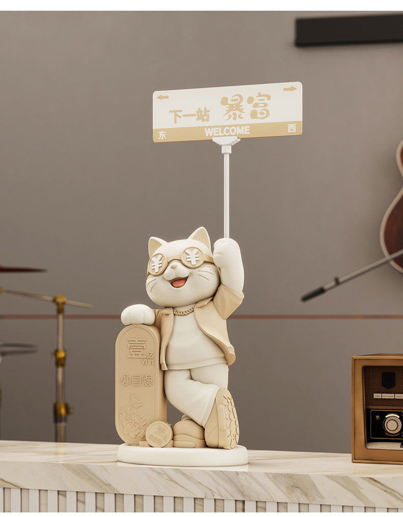 Creative Front Desk Cashier Creative Lucky Cat Desktop Decoration Ornament New Store Opening Front Desk Decoration Gift for Friends