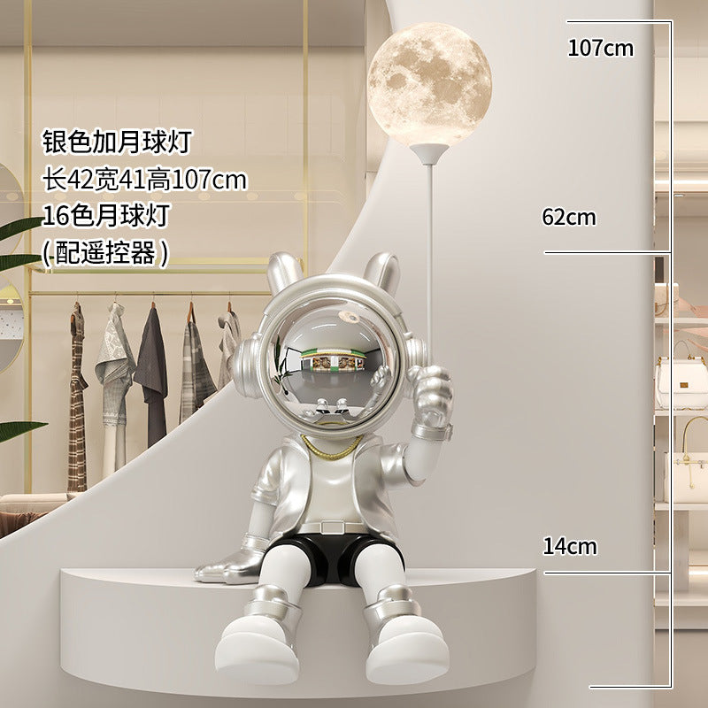 Astronaut Sitting Figurine Living Room TV Cabinet Large Entrance Floor Decoration Money Box Bluetooth Speaker
