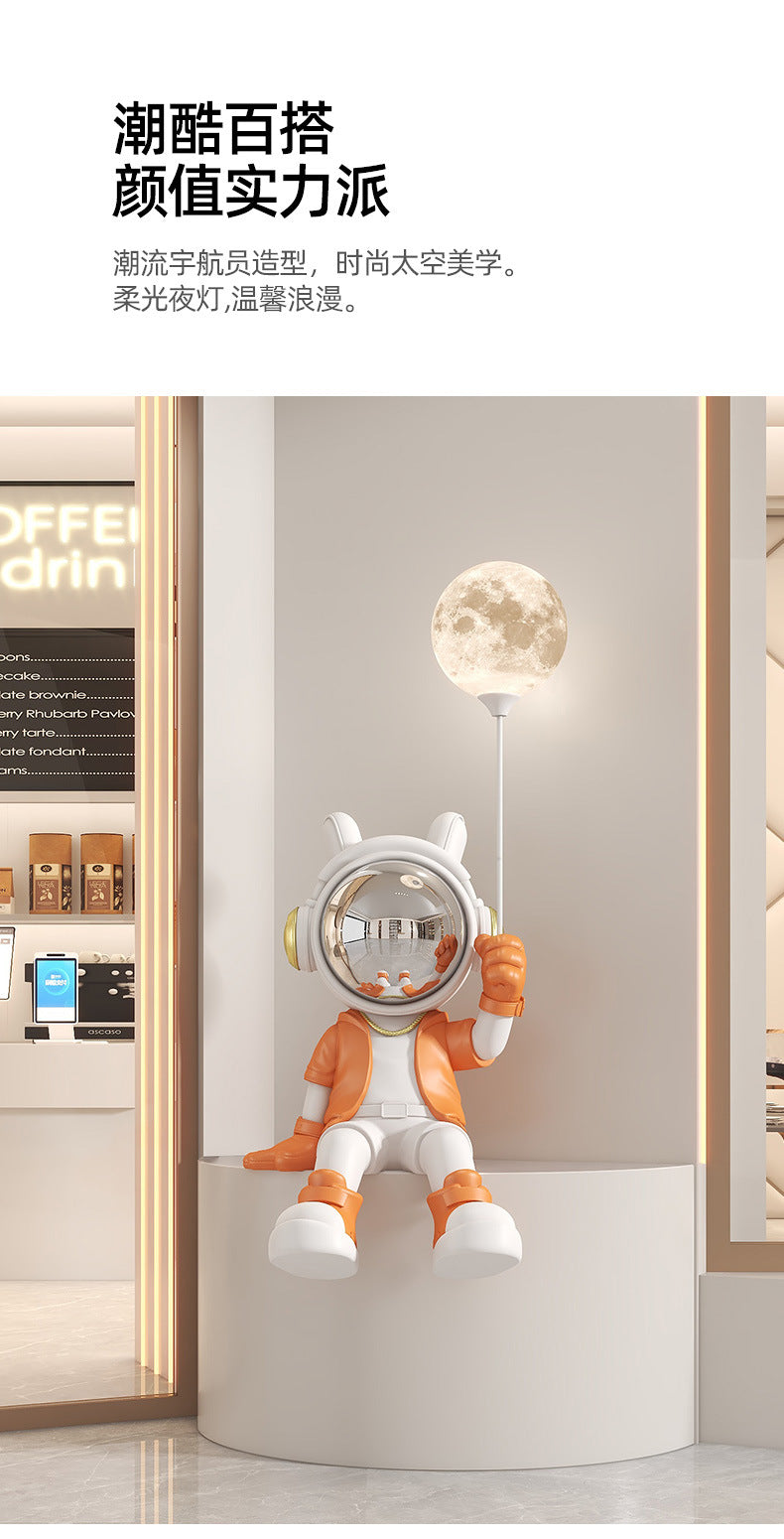 Astronaut Sitting Figurine Living Room TV Cabinet Large Entrance Floor Decoration Money Box Bluetooth Speaker