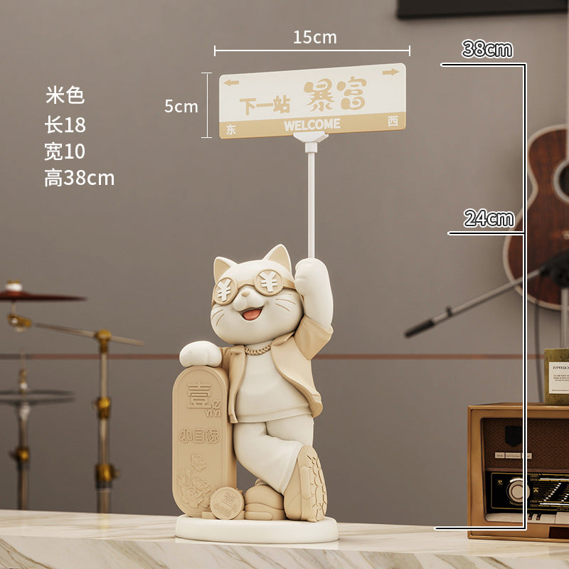 Creative Front Desk Cashier Creative Lucky Cat Desktop Decoration Ornament New Store Opening Front Desk Decoration Gift for Friends