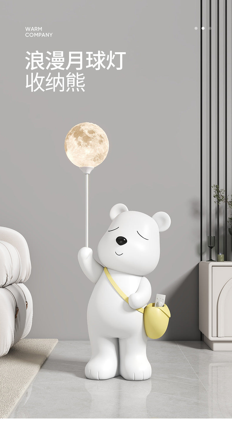 Cute Polar Bear Large Floor Ornament for Living Room TV Cabinet Entrance Welcome Decoration Violent Bear