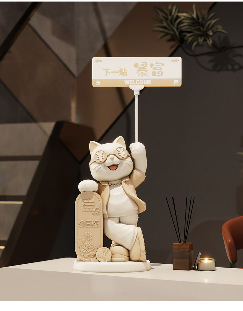 Creative Front Desk Cashier Creative Lucky Cat Desktop Decoration Ornament New Store Opening Front Desk Decoration Gift for Friends