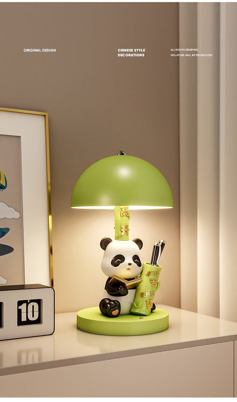 Panda Rechargeable Table Lamp Three Colors Bedside Lamp Bedroom Bedside Desk Desktop High-end Decorations Housewarming Gifts