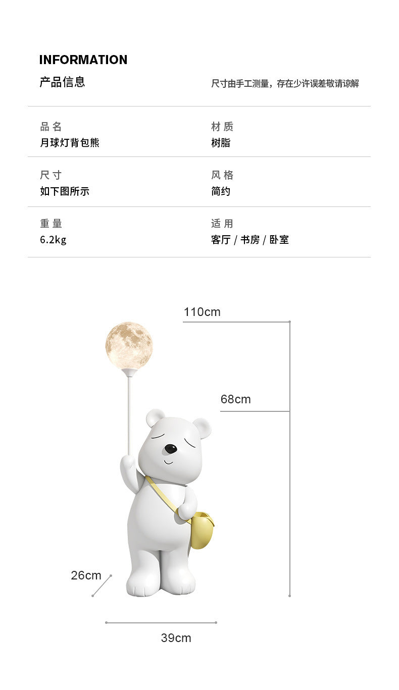 Cute Polar Bear Large Floor Ornament for Living Room TV Cabinet Entrance Welcome Decoration Violent Bear