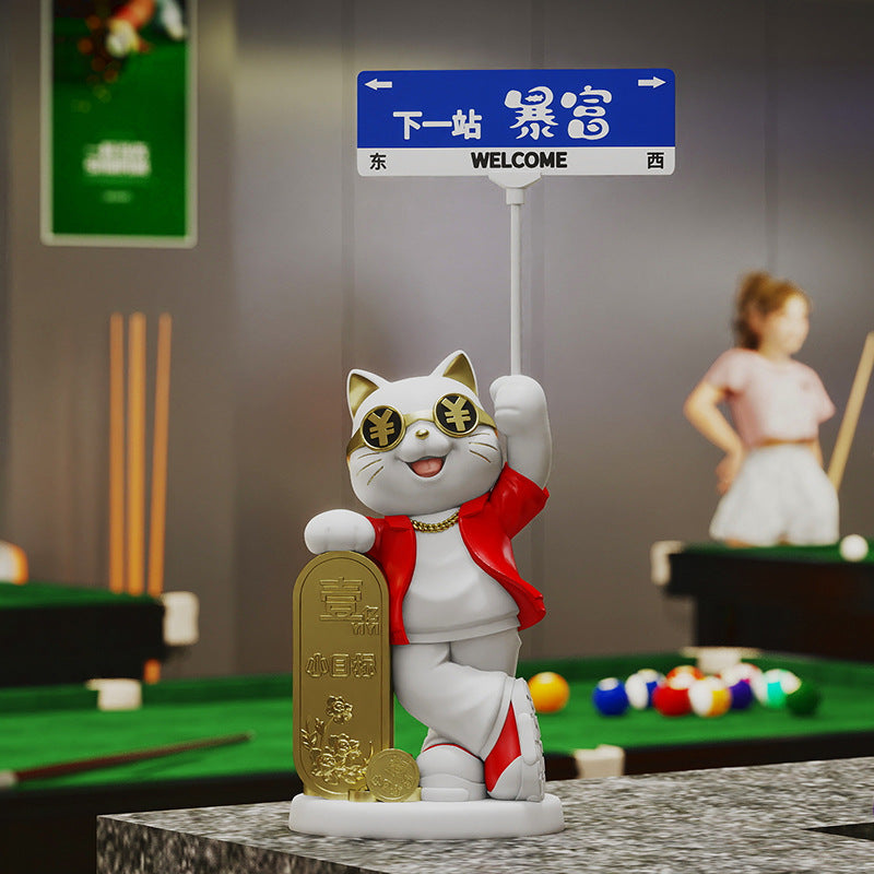 Creative Front Desk Cashier Creative Lucky Cat Desktop Decoration Ornament New Store Opening Front Desk Decoration Gift for Friends