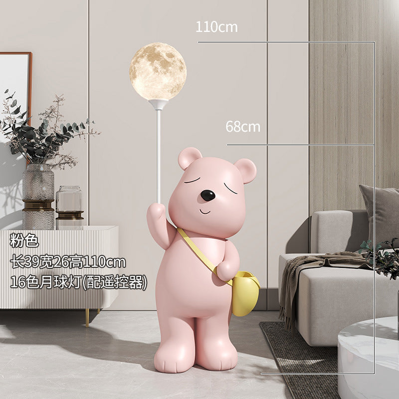 Cute Polar Bear Large Floor Ornament for Living Room TV Cabinet Entrance Welcome Decoration Violent Bear