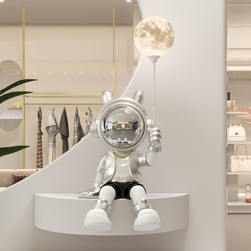 Astronaut Sitting Figurine Living Room TV Cabinet Large Entrance Floor Decoration Money Box Bluetooth Speaker