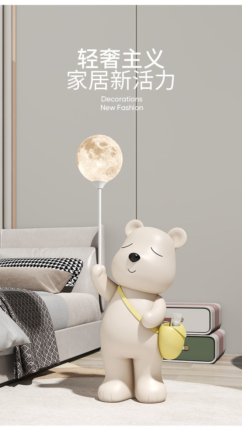 Cute Polar Bear Large Floor Ornament for Living Room TV Cabinet Entrance Welcome Decoration Violent Bear