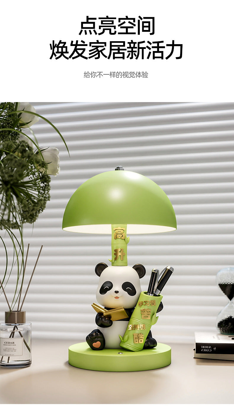 Panda Rechargeable Table Lamp Three Colors Bedside Lamp Bedroom Bedside Desk Desktop High-end Decorations Housewarming Gifts