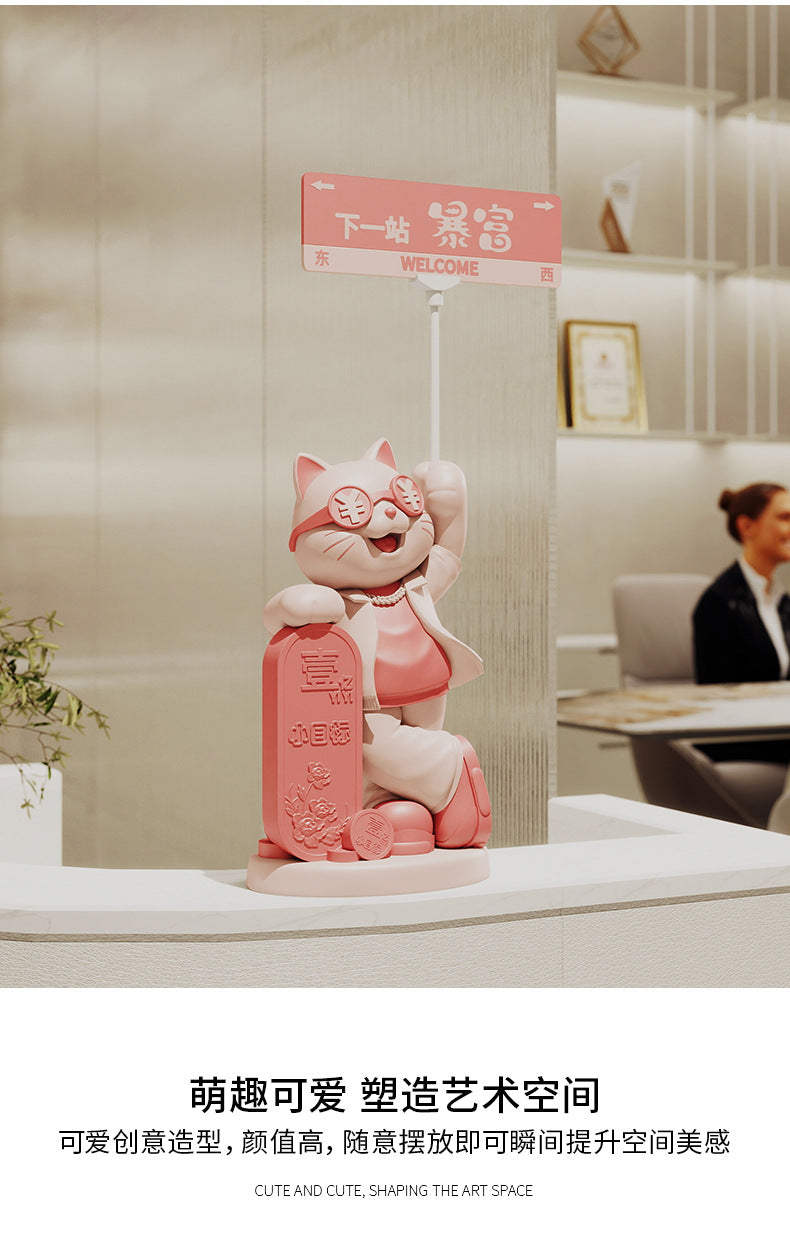 Creative Front Desk Cashier Creative Lucky Cat Desktop Decoration Ornament New Store Opening Front Desk Decoration Gift for Friends