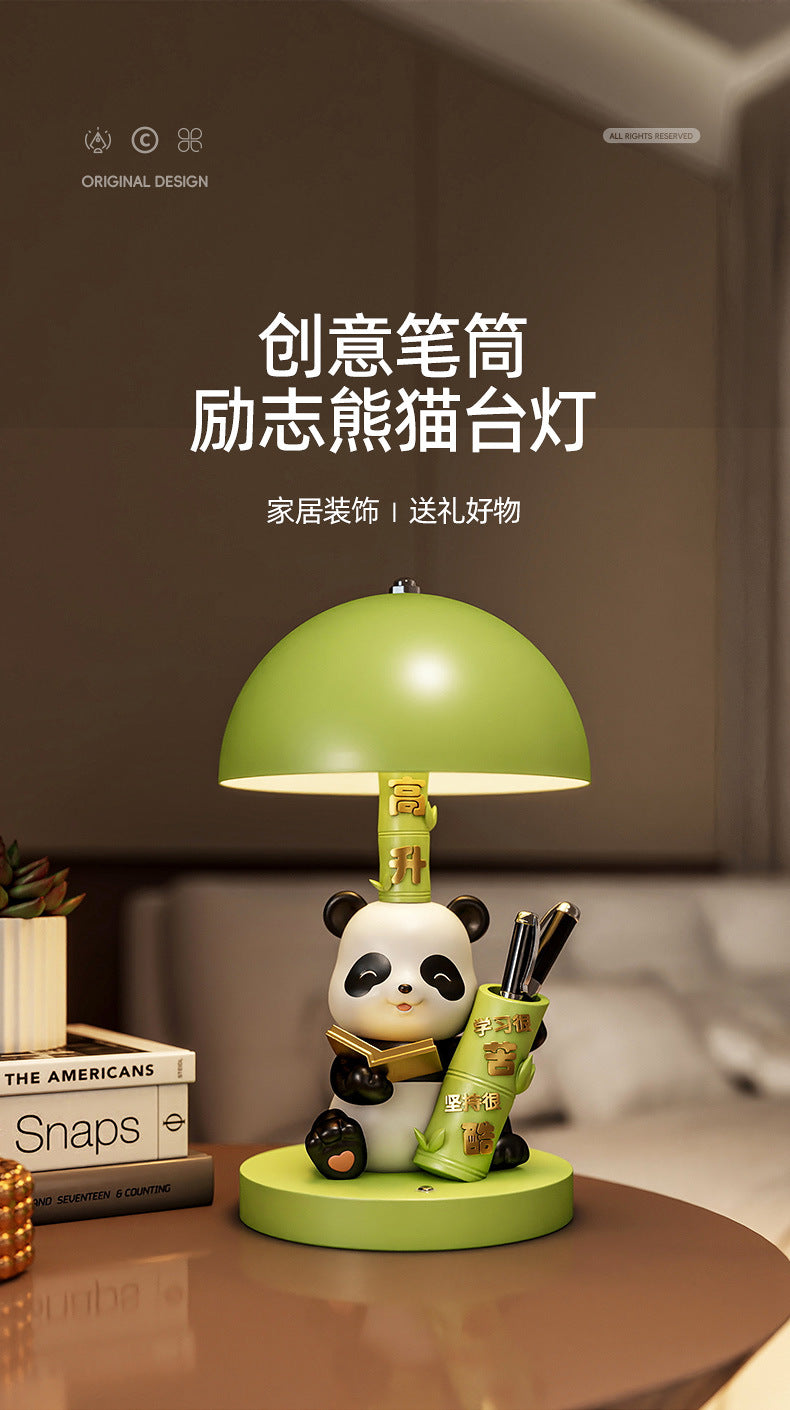 Panda Rechargeable Table Lamp Three Colors Bedside Lamp Bedroom Bedside Desk Desktop High-end Decorations Housewarming Gifts