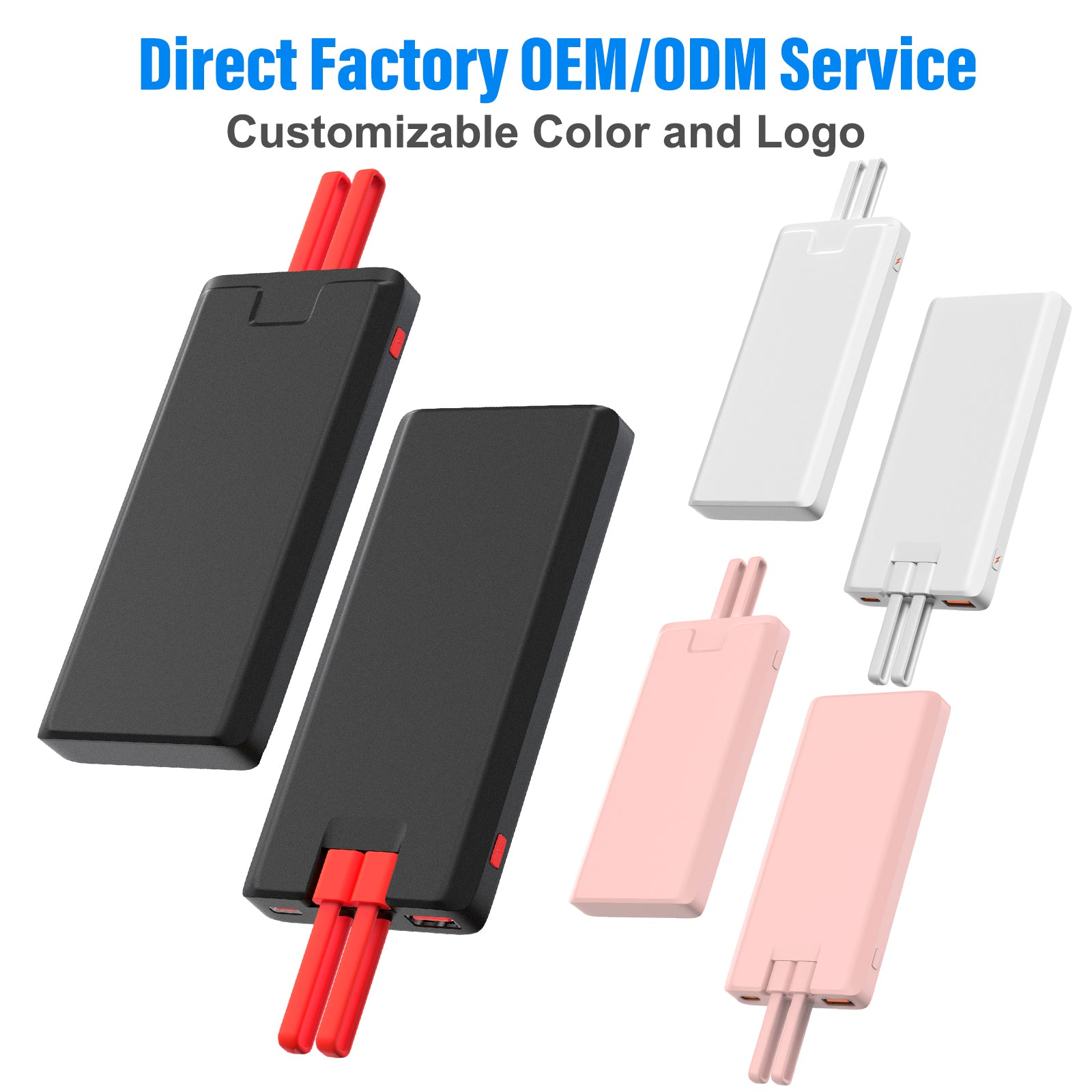 CE Fcc Rohs Power Bank 10000mah 22.5w Fast Charging Power Bank with Led Display Built in Cable