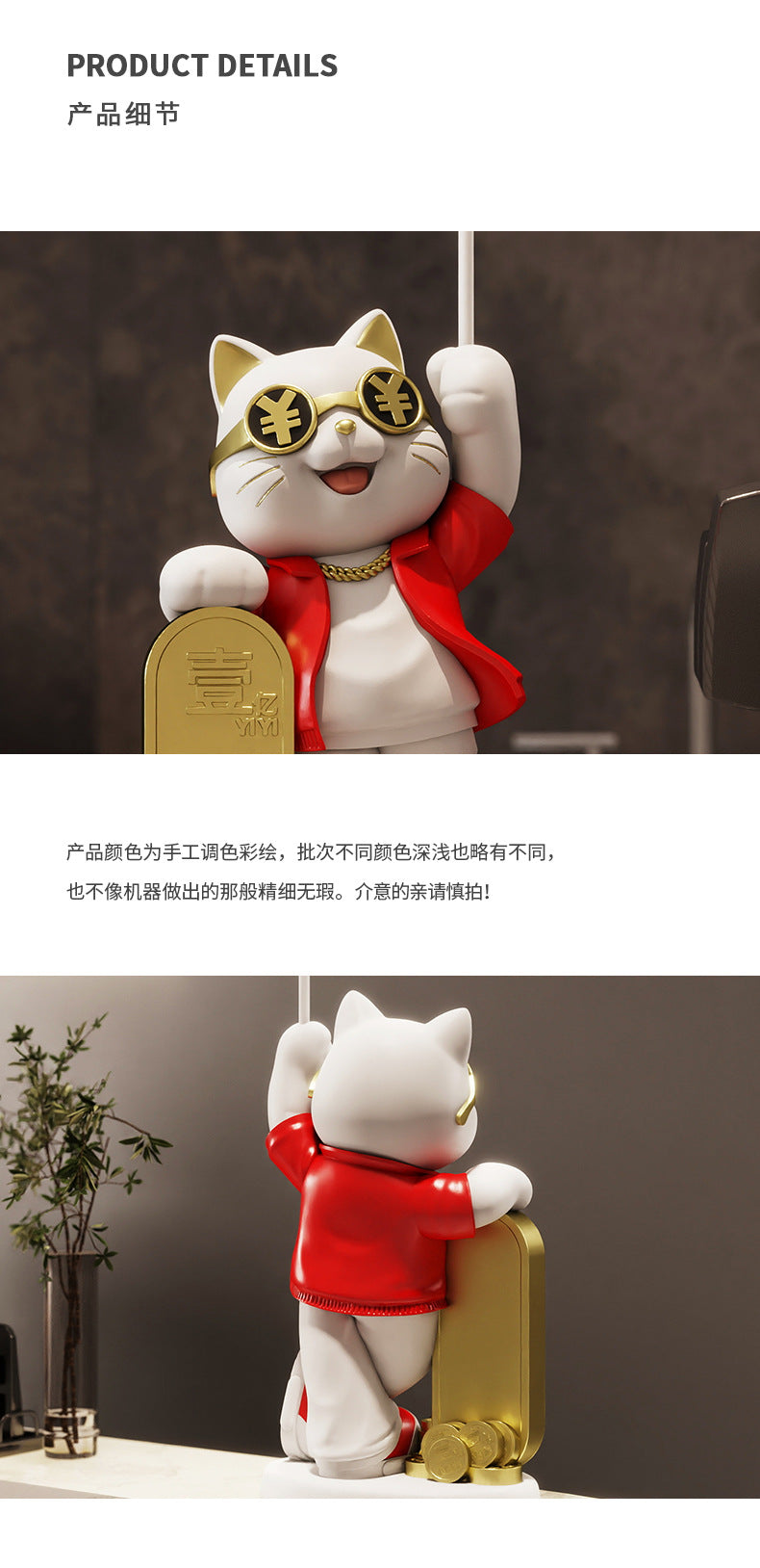 Creative Front Desk Cashier Creative Lucky Cat Desktop Decoration Ornament New Store Opening Front Desk Decoration Gift for Friends