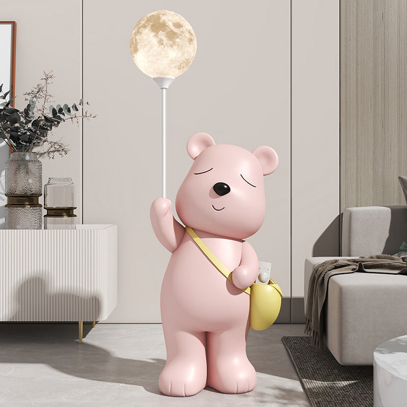 Cute Polar Bear Large Floor Ornament for Living Room TV Cabinet Entrance Welcome Decoration Violent Bear