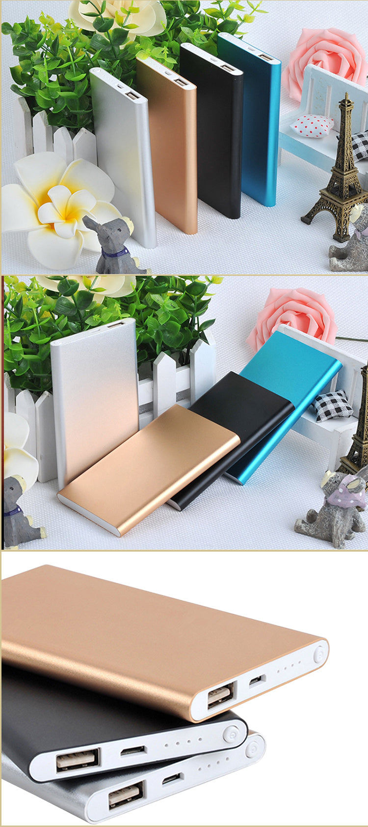 Portable 10000mAh Power Bank with Logo OEM Mini USB Charging Slim CE Certified 5V 1A Universal Charging for Mobile Phones