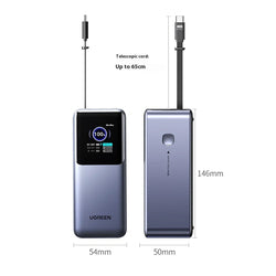 CE Certified Fast Charging Power Bank Large Capacity Retractable Cable Type-C for Computer Mobile Devices