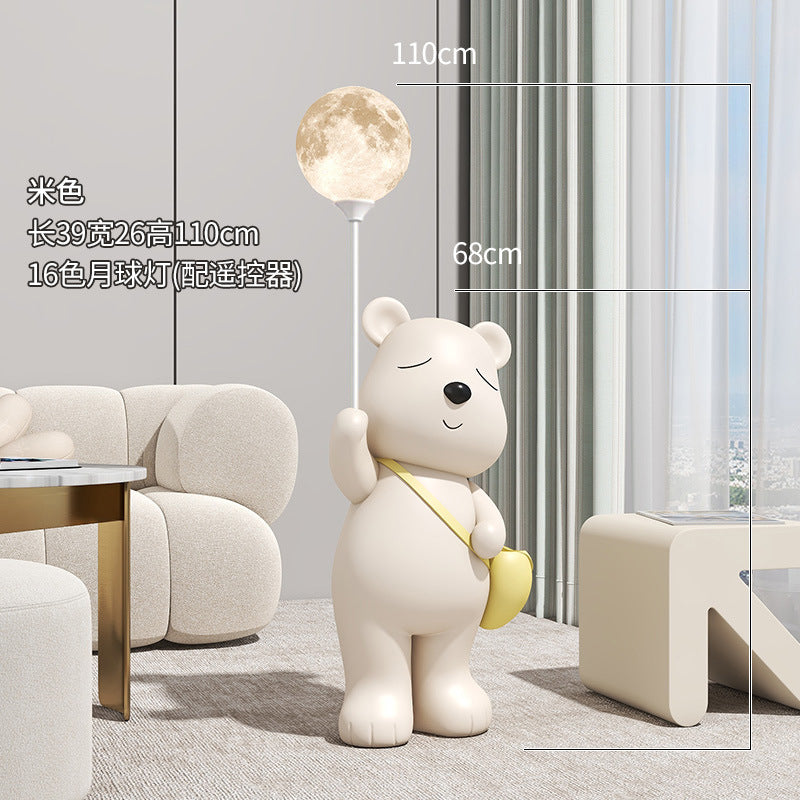 Cute Polar Bear Large Floor Ornament for Living Room TV Cabinet Entrance Welcome Decoration Violent Bear