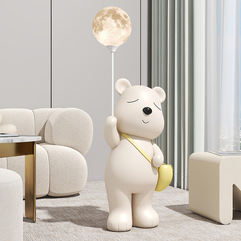 Cute Polar Bear Large Floor Ornament for Living Room TV Cabinet Entrance Welcome Decoration Violent Bear
