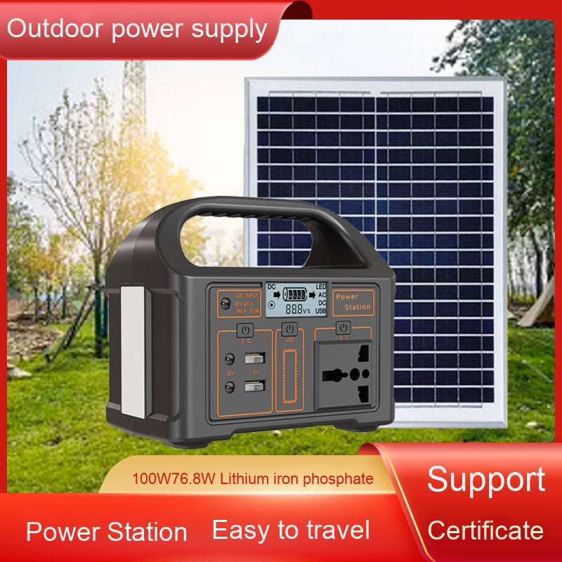 CE Certified 100W Portable Power Supply LED Display Manufacturer Supply Solar Panel Outdoor Power Bank Featuring MPPT Controller