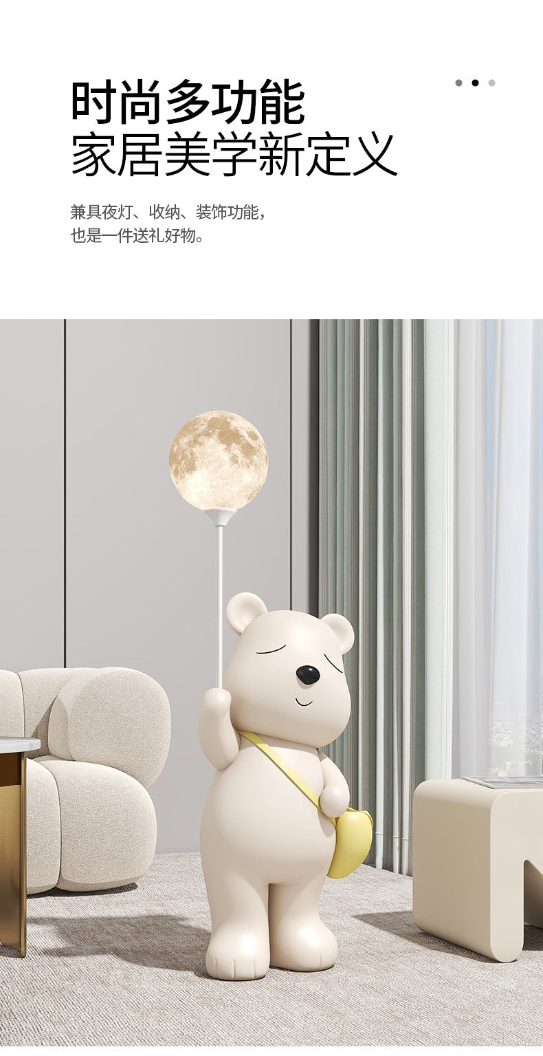 Cute Polar Bear Large Floor Ornament for Living Room TV Cabinet Entrance Welcome Decoration Violent Bear