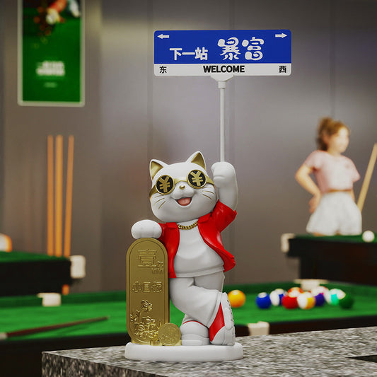 Creative Front Desk Cashier Creative Lucky Cat Desktop Decoration Ornament New Store Opening Front Desk Decoration Gift for Friends