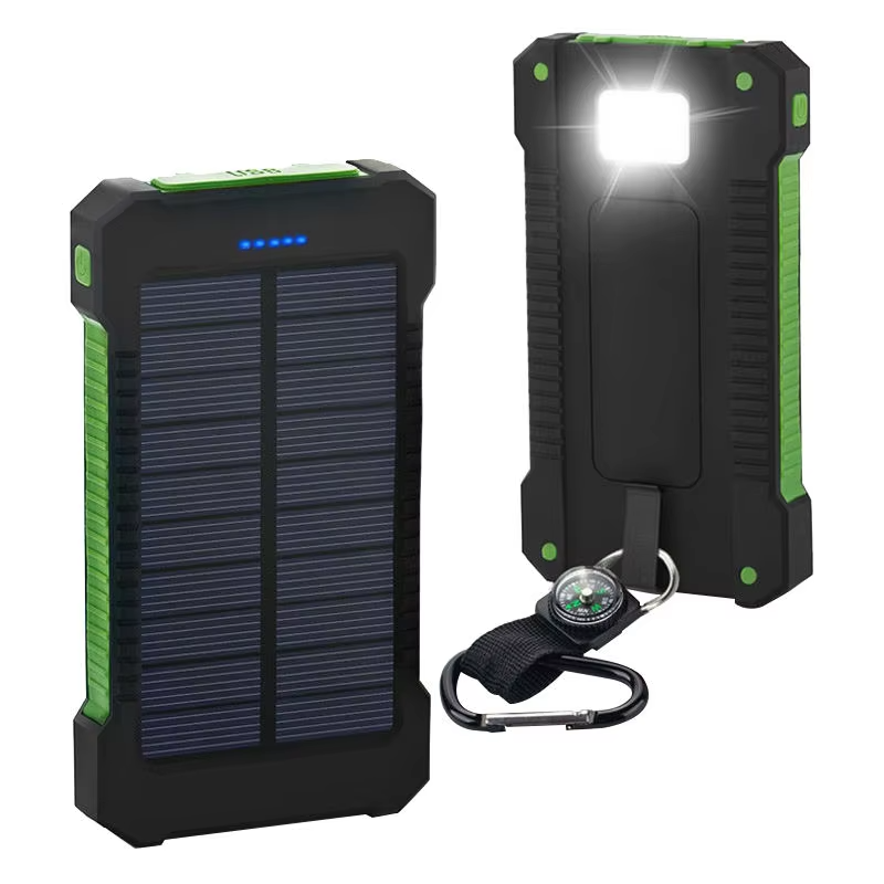 Waterproof Outdoor Solar Power Bank 10000mAh Dual USB Travel Outdoor Solar Mobile Phone Charger Solar Powerbanks for Camping