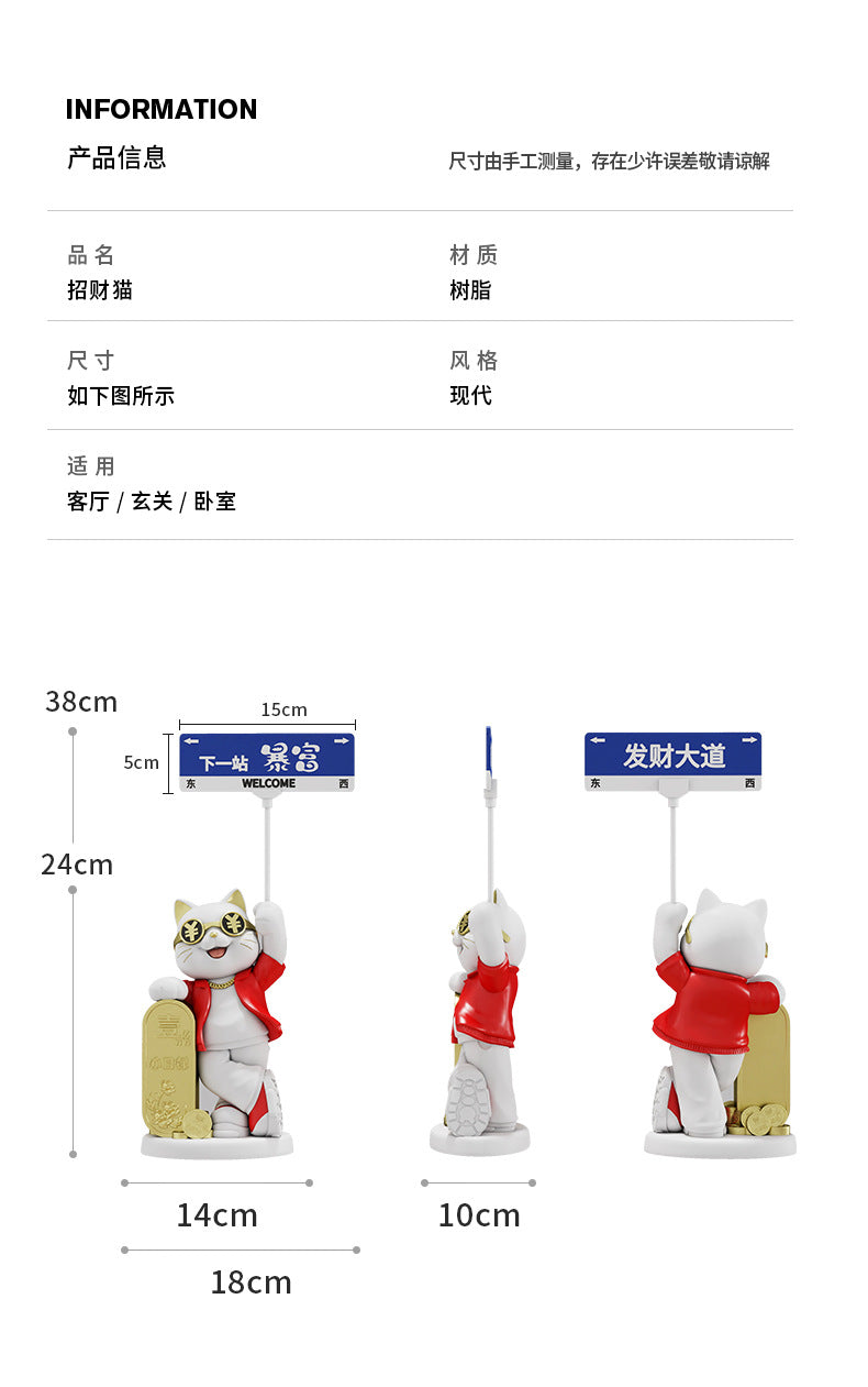 Creative Front Desk Cashier Creative Lucky Cat Desktop Decoration Ornament New Store Opening Front Desk Decoration Gift for Friends