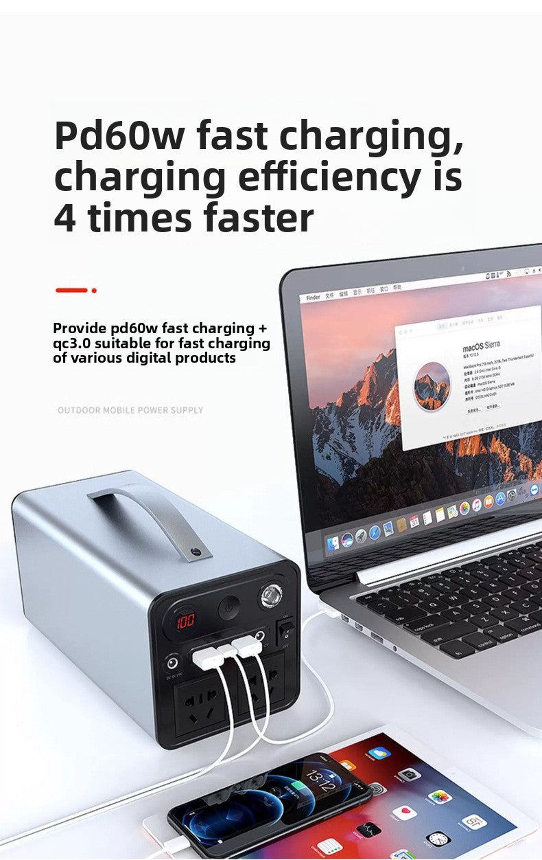 300W High Power Portable Home Solar Charger Energy Storage Outdoor Emergency Mobile Power Supply 220V CE Certified MPPT