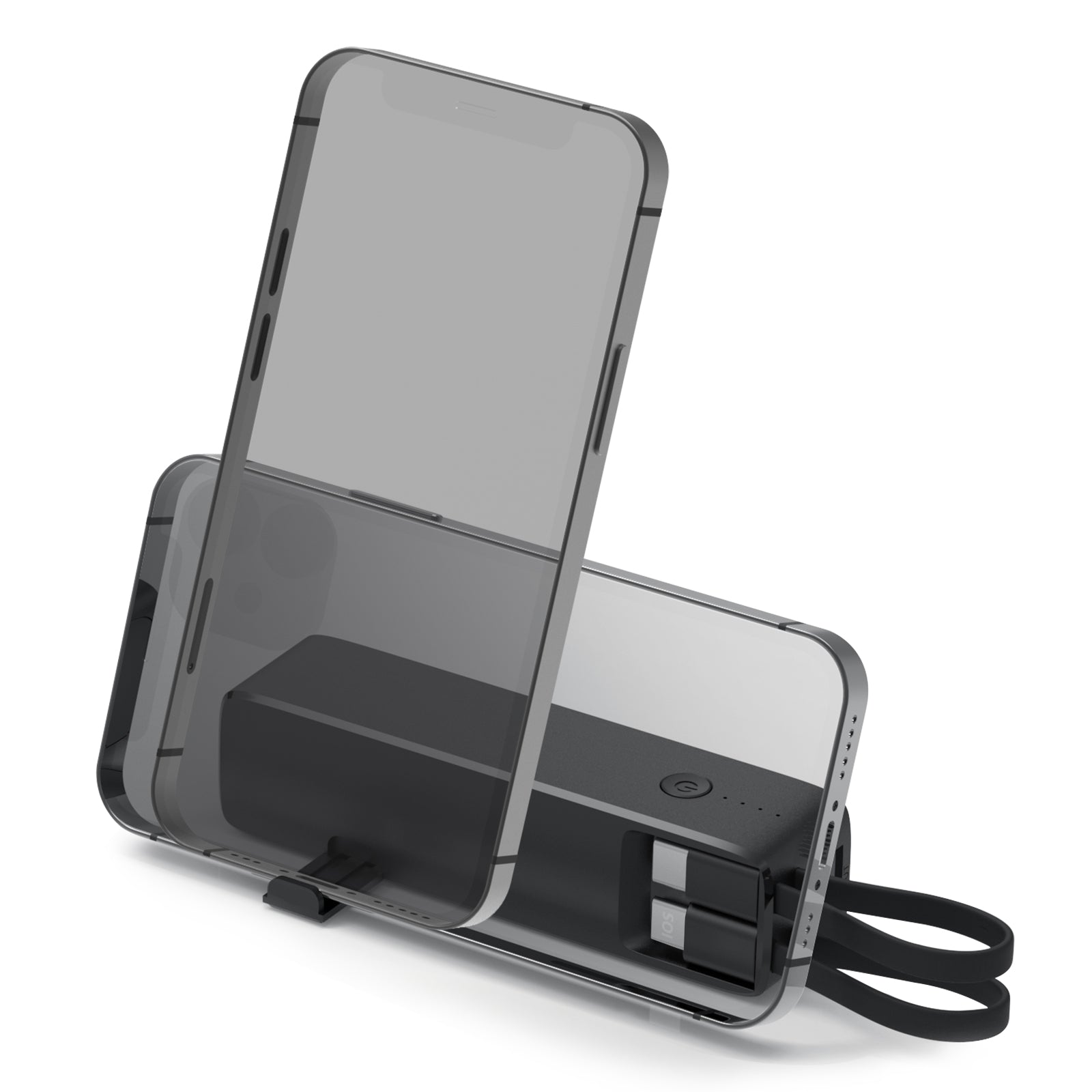 Hot 2025 5000mah Mobile Phone Power Supply Mobile Phone Station Power Bank with Torch Bracket Built-in 2 Cables Mini Power Banks