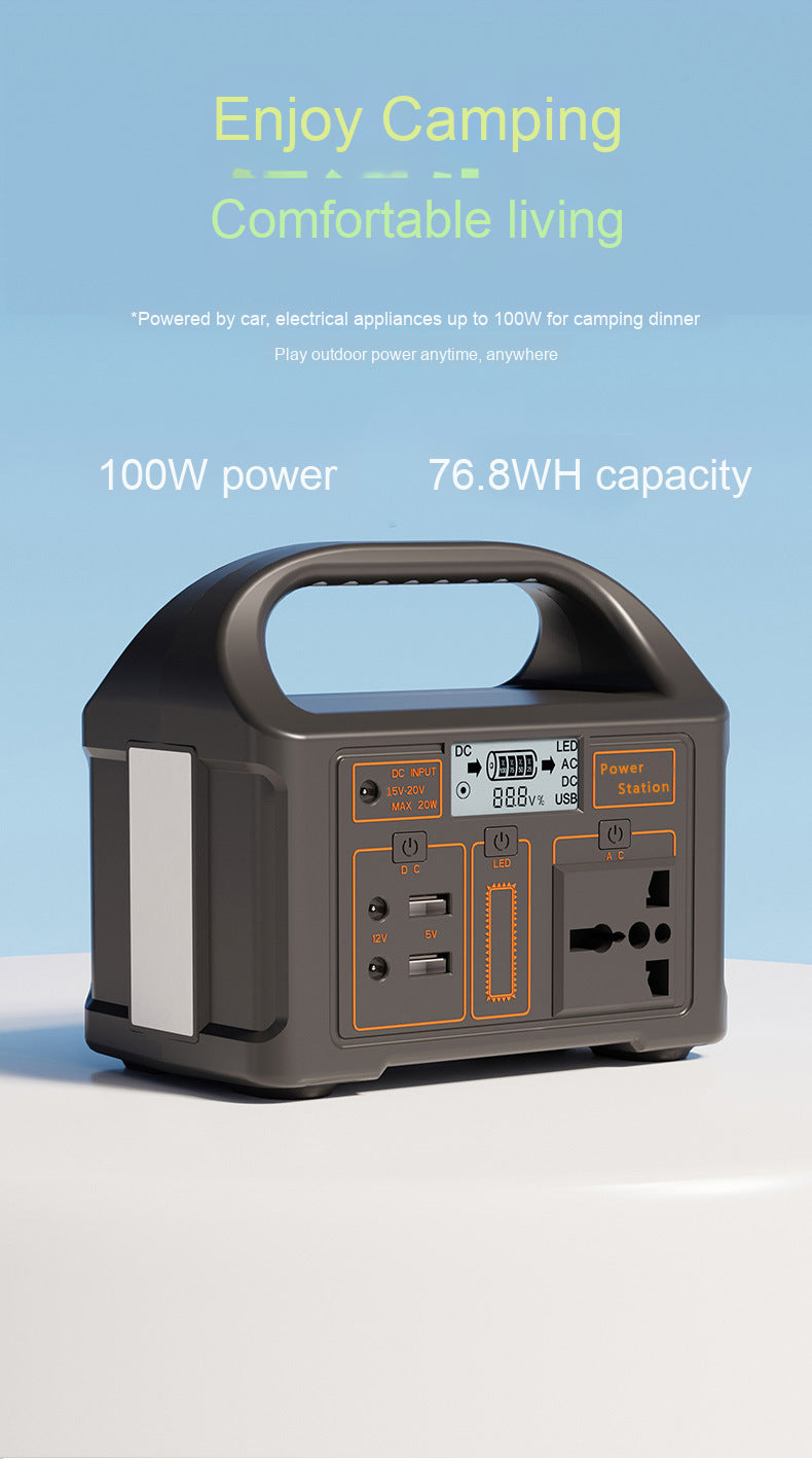 CE Certified 100W Portable Power Supply LED Display Manufacturer Supply Solar Panel Outdoor Power Bank Featuring MPPT Controller