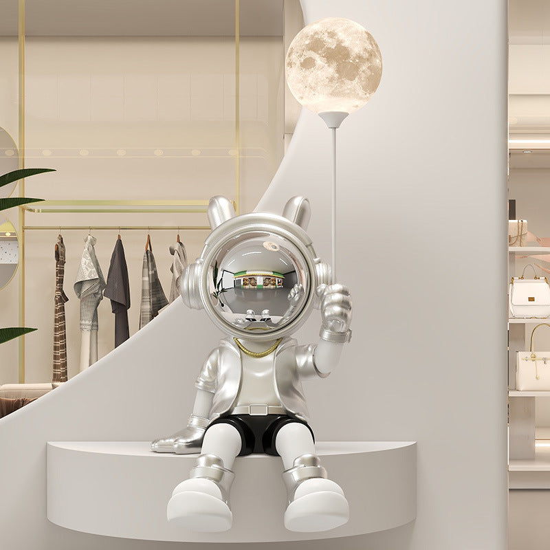 Astronaut Sitting Figurine Living Room TV Cabinet Large Entrance Floor Decoration Money Box Bluetooth Speaker