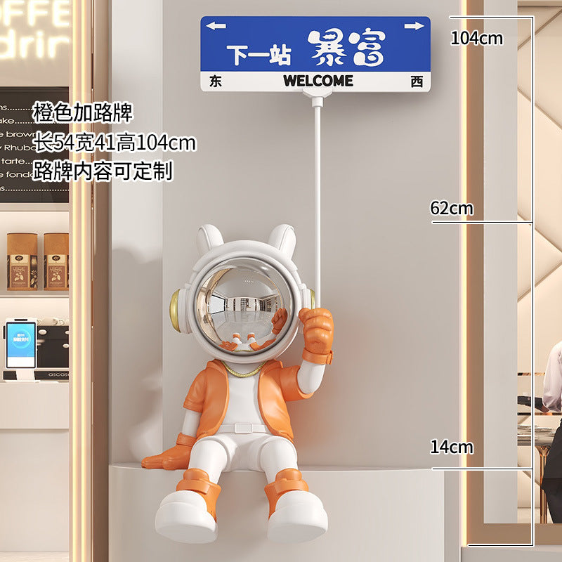Astronaut Sitting Figurine Living Room TV Cabinet Large Entrance Floor Decoration Money Box Bluetooth Speaker