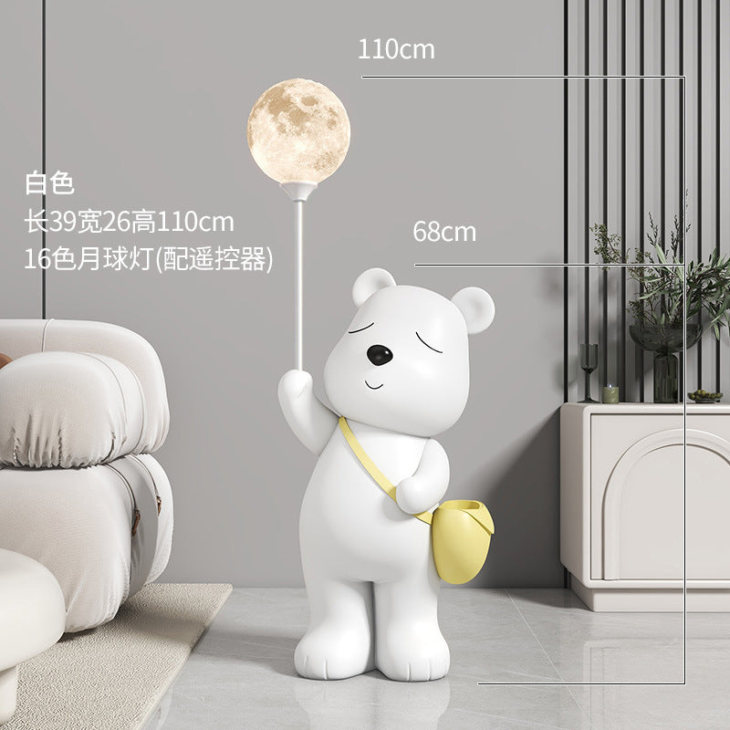 Cute Polar Bear Large Floor Ornament for Living Room TV Cabinet Entrance Welcome Decoration Violent Bear