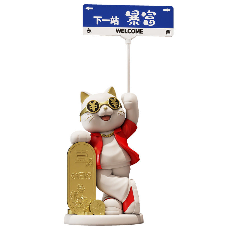Creative Front Desk Cashier Creative Lucky Cat Desktop Decoration Ornament New Store Opening Front Desk Decoration Gift for Friends