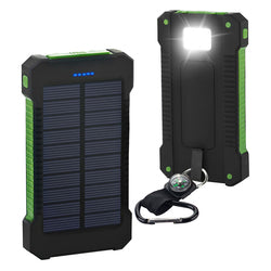 Waterproof Outdoor Solar Power Bank 10000mAh Dual USB Travel Outdoor Solar Mobile Phone Charger Solar Powerbanks for Camping