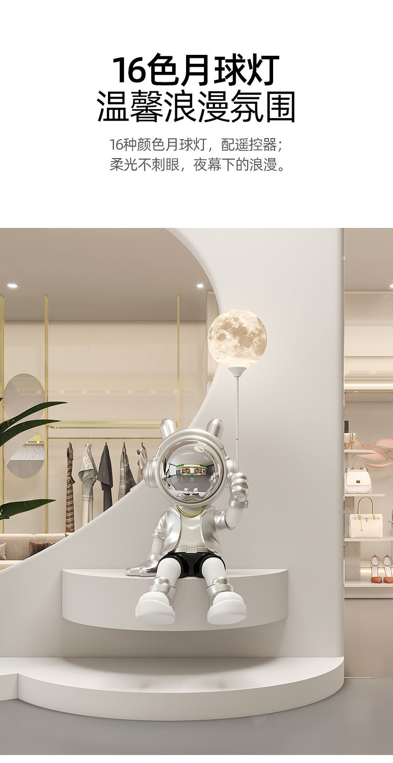 Astronaut Sitting Figurine Living Room TV Cabinet Large Entrance Floor Decoration Money Box Bluetooth Speaker