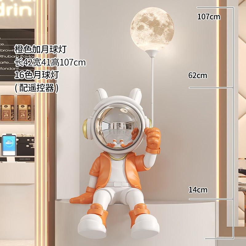 Astronaut Sitting Figurine Living Room TV Cabinet Large Entrance Floor Decoration Money Box Bluetooth Speaker