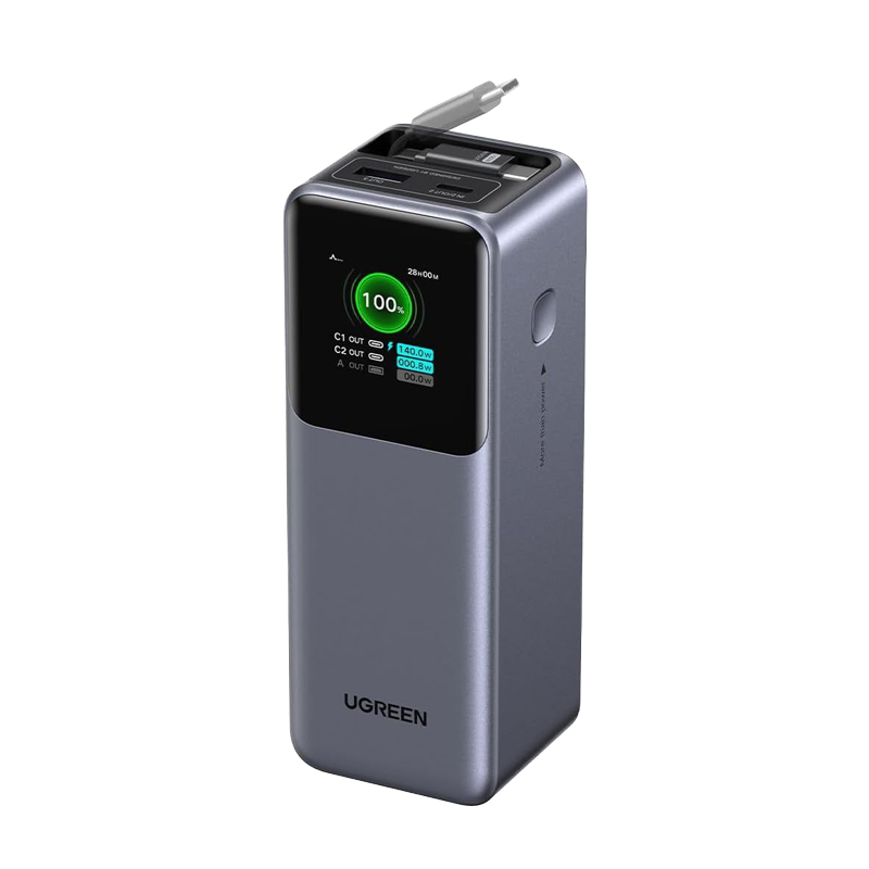 CE Certified Fast Charging Power Bank Large Capacity Retractable Cable Type-C for Computer Mobile Devices