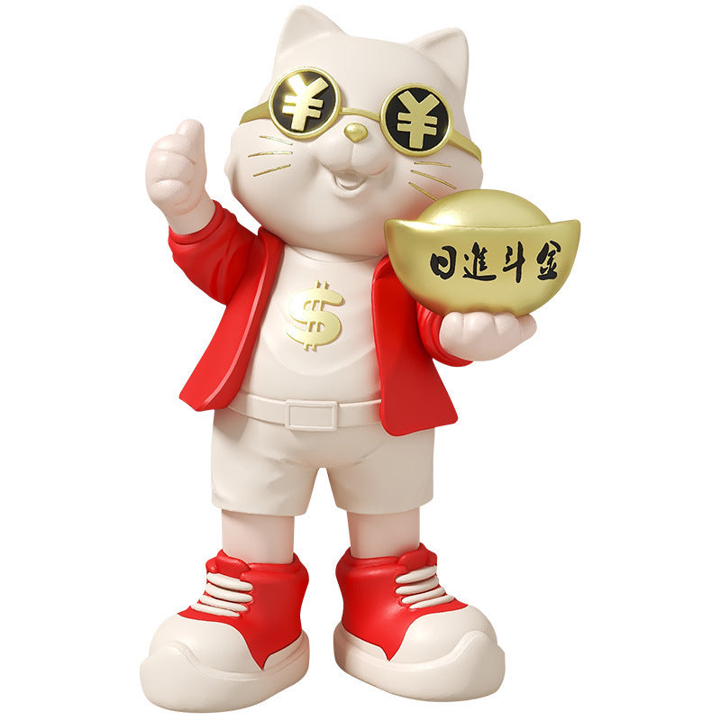 Fortune Cat Ornament for Store Opening, Cashier Gift, Living Room TV Cabinet, Wine Cabinet, Entrance Hall, Office Home Decoration