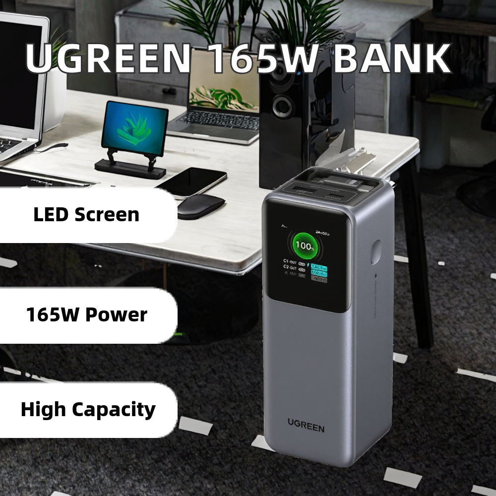 CE Certified Fast Charging Power Bank Large Capacity Retractable Cable Type-C for Computer Mobile Devices