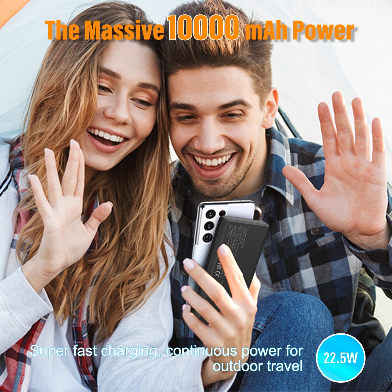 CE Fcc Rohs Power Bank 10000mah 22.5w Fast Charging Power Bank with Led Display Built in Cable