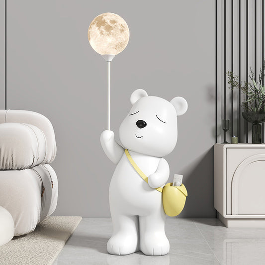 Cute Polar Bear Large Floor Ornament for Living Room TV Cabinet Entrance Welcome Decoration Violent Bear
